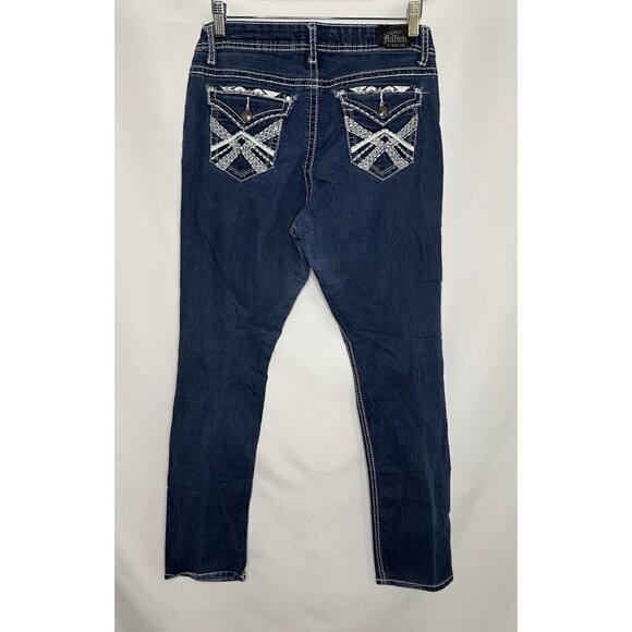 Love Nation Premium Denim Blue‎ Jeans Embellished Pockets Women's 10 - Picture 2 of 12